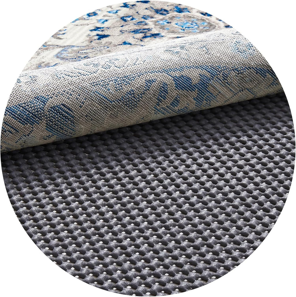 Veken Non-Slip Rug Pad Gripper - 4 Ft Thick Dark Grey Circle Mat for Hardwood & Tile Floors