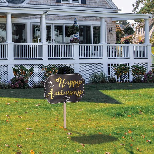 Foil Happy Anniversary Yard Sign Pack of 3