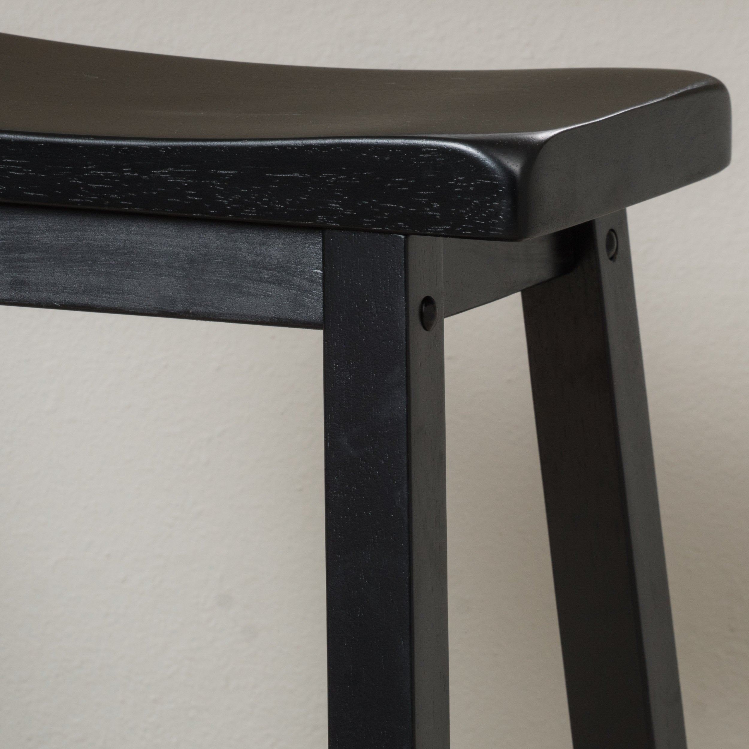 Christopher Knight Home Pomeroy 24" Saddle Stools, 2-Pcs Set, Black