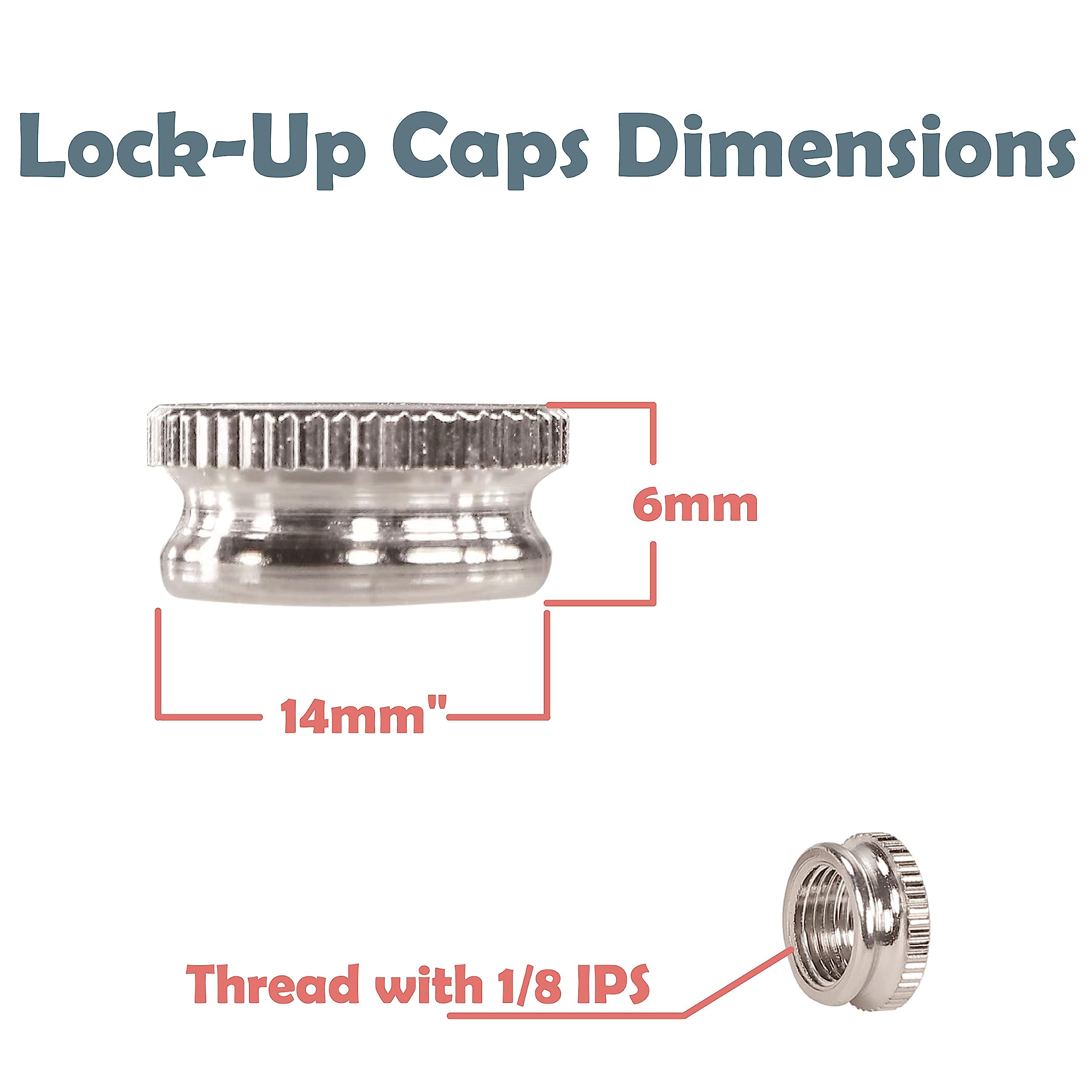 Aspen Creative 21059-11-4, Lamp Lock-Up Caps 4Pcs/Pack Steel Brass Cap/Chrome Finish