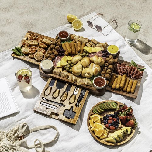SMIRLY Charcuterie Boards Set - Large Acacia Cheese Board Set - House Warming Gifts New Home, Wedding Gift for Couple, Bridal Shower Gift, Birthday Gifts for Women