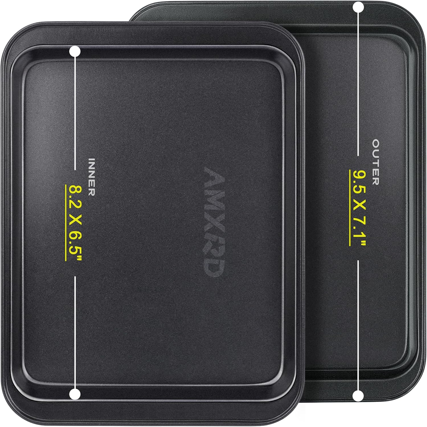 Nonstick Baking Sheets Set by [Brand Name] - Perfect for Toaster Ovens | Ideal for 1-2 Person Households, 9.5” x 7.1”
