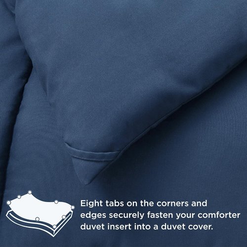Bedsure Comforter Duvet Insert - All-Season Quilted Twin Bedding Blanket, GentleSoft Down Alternative, Dark Slate Blue, 88 x 68 Inches