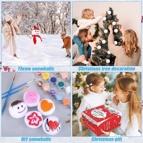 Fovths 100 Pack Snow Toy Balls - 2 Inch Realistic Fake Snowballs for Indoor & Outdoor Fun