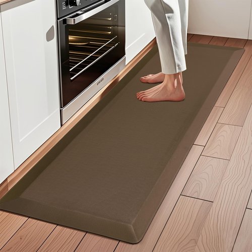 Anti Fatigue Kitchen Mats for Floor, Brown 9/10 Extra Thick Cushioned Standing Desk Mat, Comfort Memory Foam Ergonomic Kitchen Rugs and Mats Non-Slip Waterproof for Office, Kitchen, Sink, 20" x 48"