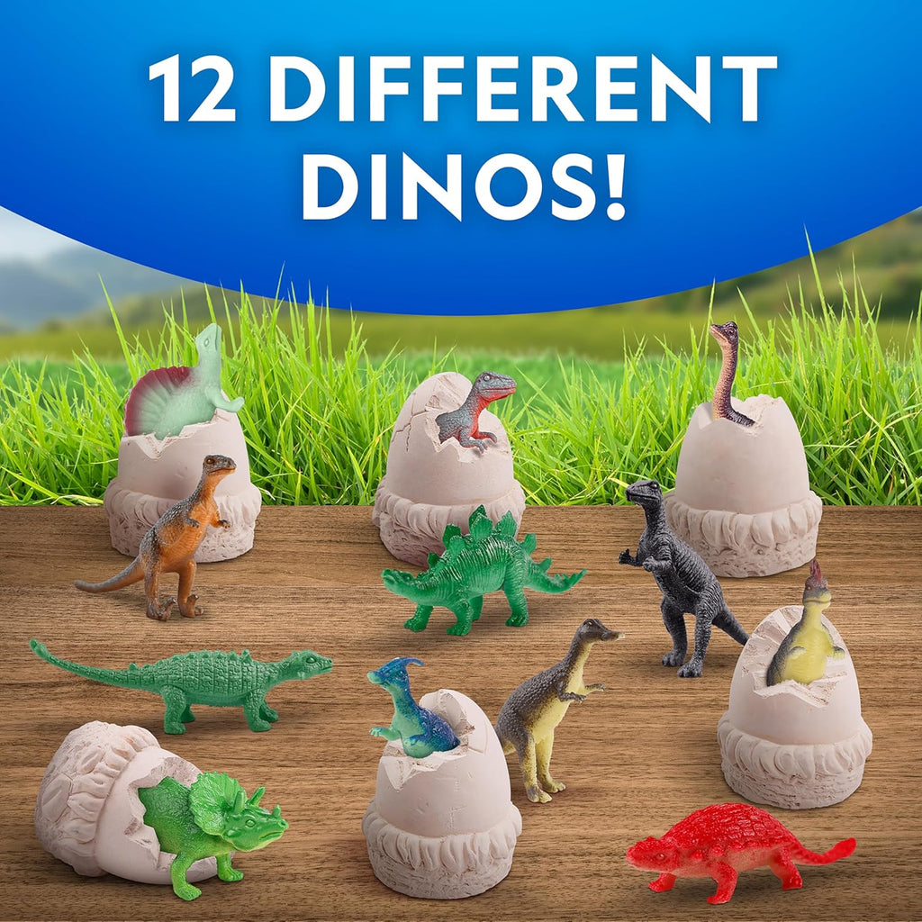 National Geographic Dinosaur Dig Kit - 12 Dino Shaped Bricks with Figures & Excavation Tools | STEM Toy for Kids