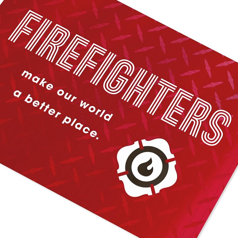 Firefighter Thank You Card - First Responder Appreciation Card, Variation: Firefighters Lettering