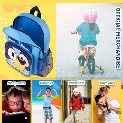 Bluey Mini Backpack - Adjustable Straps for Kids | 11.5x9 in Travel Bag in Blue