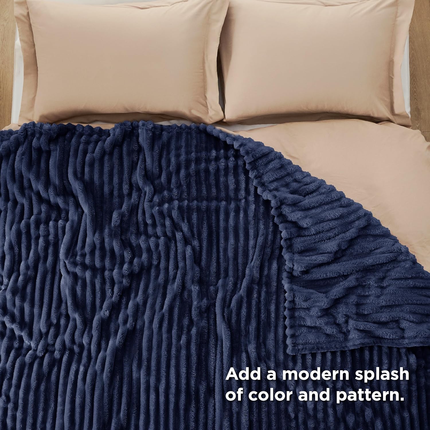 Bedsure GentleSoft Navy Blue Blanket - Cozy California King Size Throw, 102x96 Inches, Perfect Birthday Gift for Women