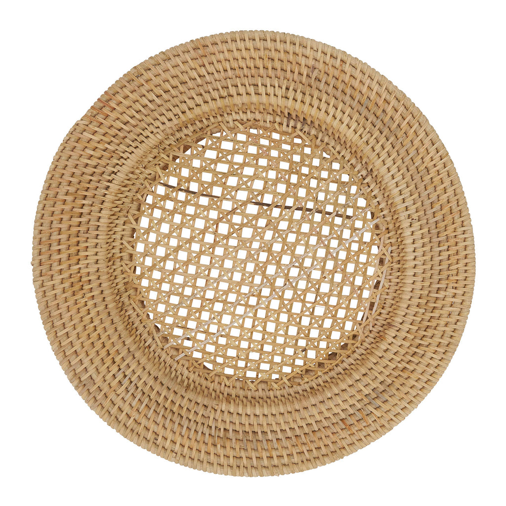 SARO LIFESTYLE Handmade Rattan Charger Plates (Set of 4)