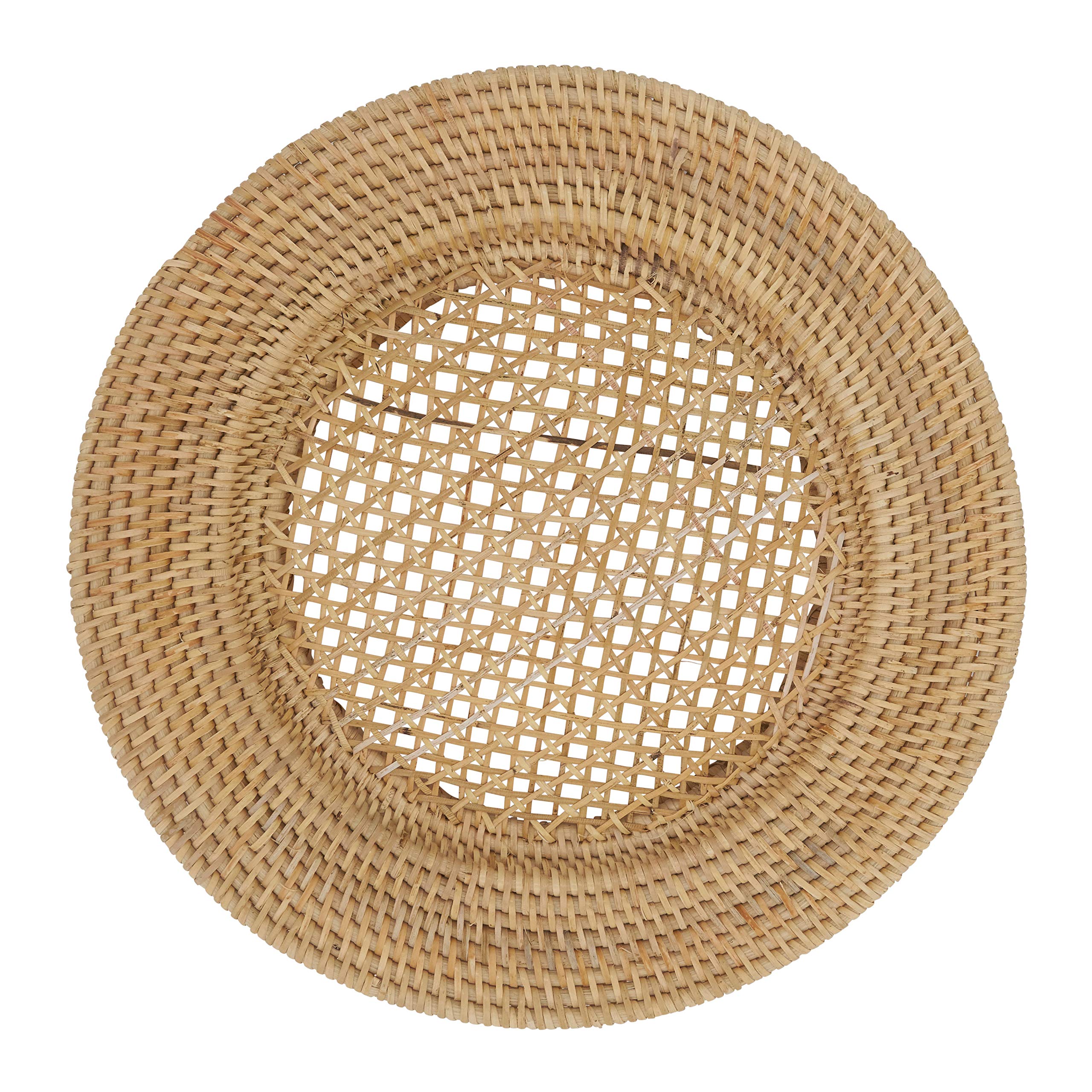 SARO LIFESTYLE Handmade Rattan Charger Plates (Set of 4)