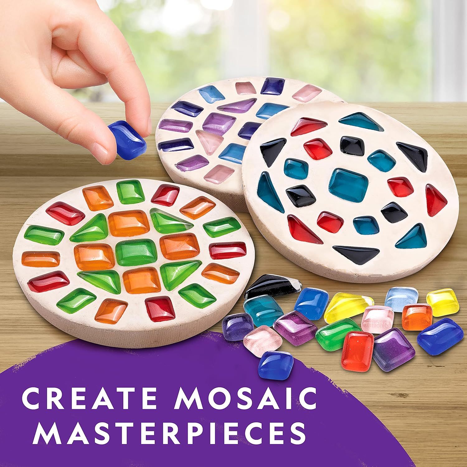 National Geographic Mega Arts and Crafts Kit - Mosaic, Marbling Paint & Air Dry Clay Projects for Kids Ages 8-12