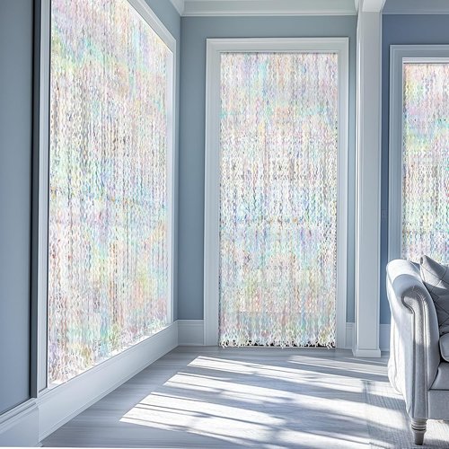 Iridescent Party Streamers Backdrop by [Brand Name] - Holographic Fringe Curtain | 3.3x6.6ft Tinsel for Events
