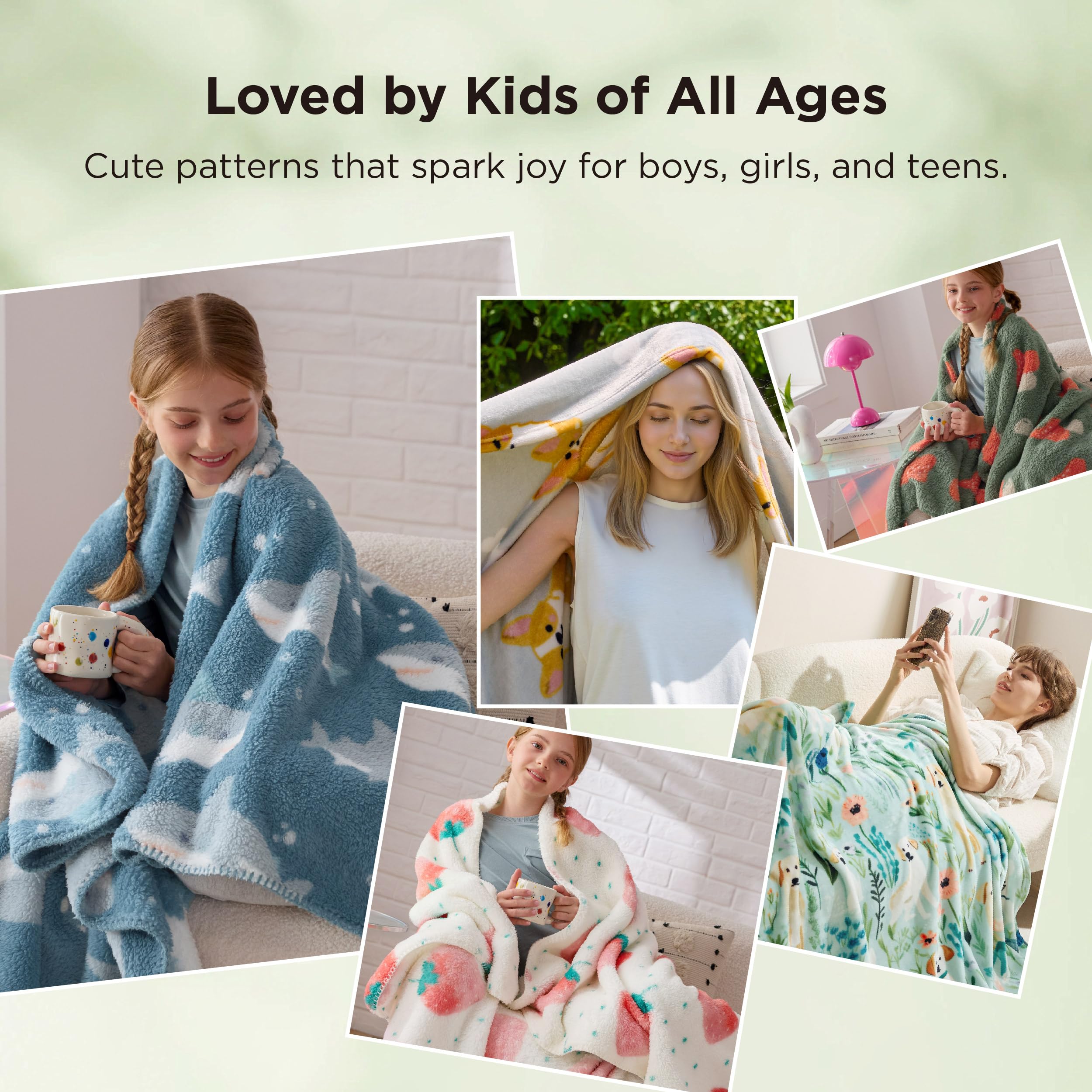 Bedsure Cute Strawberry Decor Throw Blanket Pink for Kids - Soft Fleece Throw Home Decor for Girls Women Teens as Birthday, GentleSoft Cozy Fruit Pattern Blankets for Couch Bed, 50x60