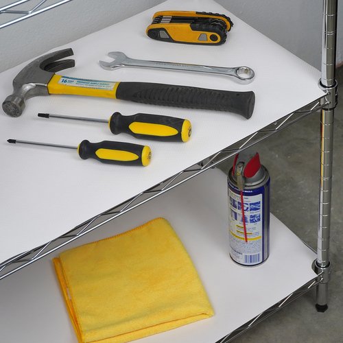 Con-Tact Brand Shelf Liner, Elegant and Textured Drawer Liner, Non-Adhesive and Durable Liner, 20" x 5', White Diamonds