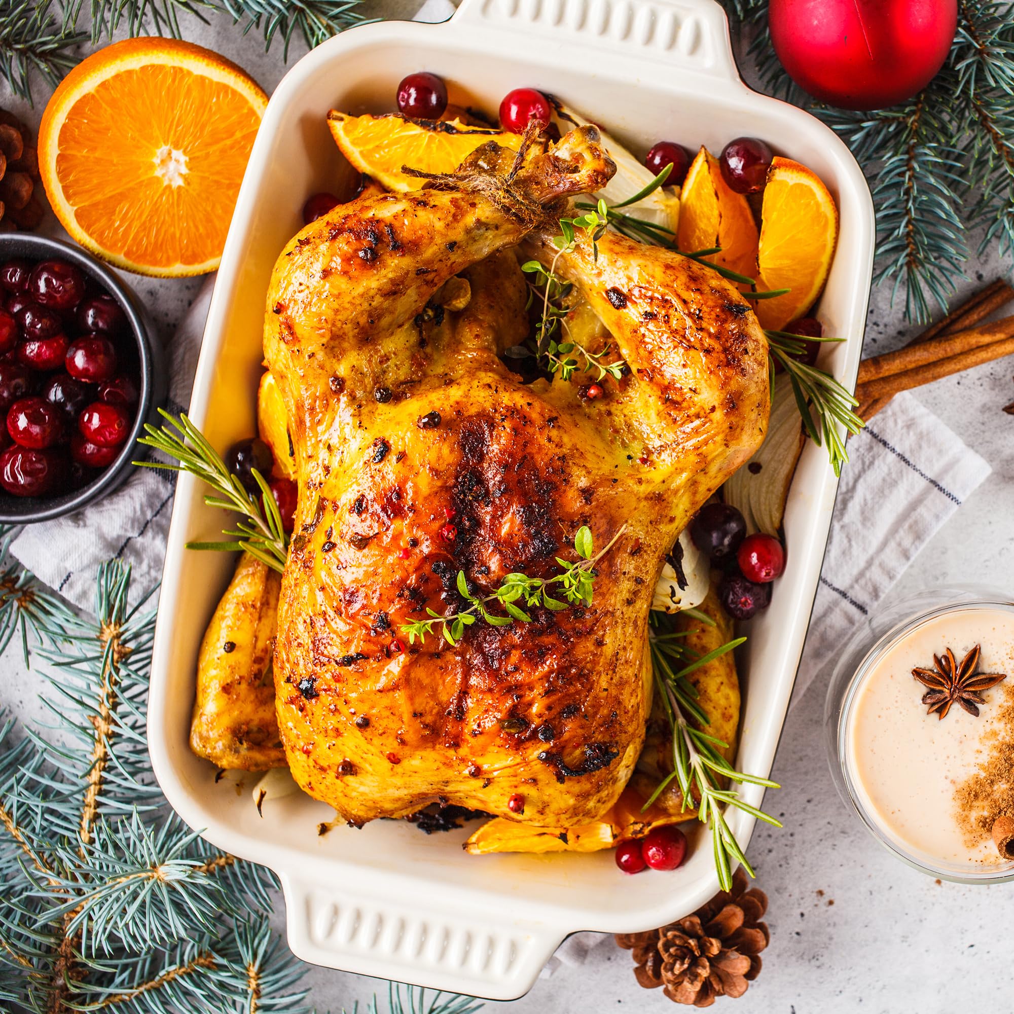 Royalcraft Roaster Oven with Self-Basting Lid, 18qt Electric Roaster with Removable Pan & Rack, Turkey Roaster Oven with Defrost & Warm Function, Stainless Steel, Silver
