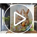 JAWO Vintage Bunny Rabbit Shower Curtain - 70x70 Inches, Spring Floral Design