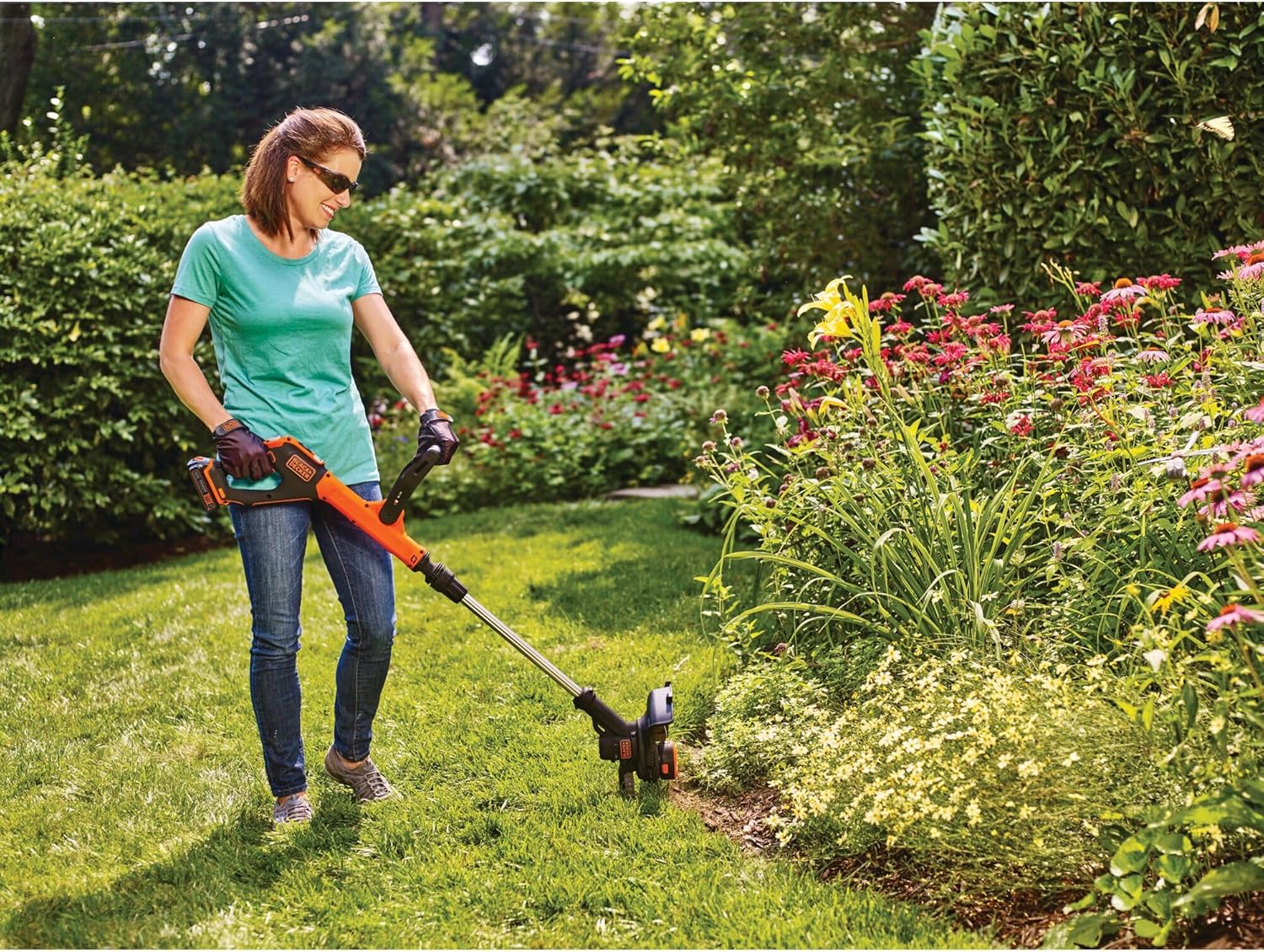 BLACK+DECKER 20V MAX Cordless String Trimmer & Edger - 12 Inch, 2-Speed Control, 2 Batteries & Charger Included