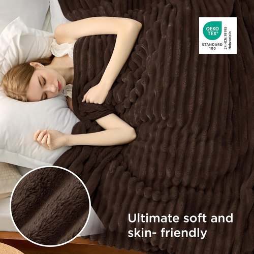 Bedsure GentleSoft Dark Chocolate Fleece Blanket - Cozy, Soft Throw for Couch | 108x90 Inches