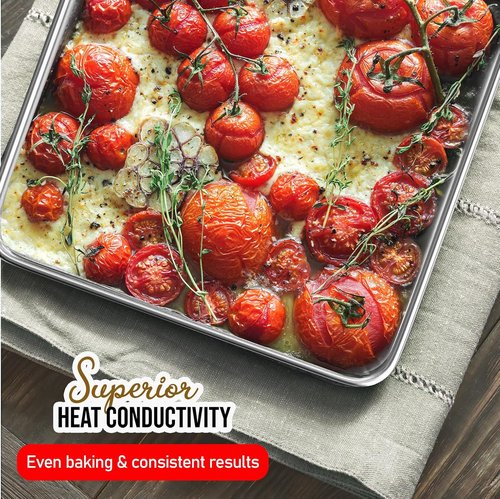 JoyTable Aluminum Baking Sheet Set - 2 Pack Non-Stick Cookie Sheets | Commercial Quality, 15 x 10 Inch