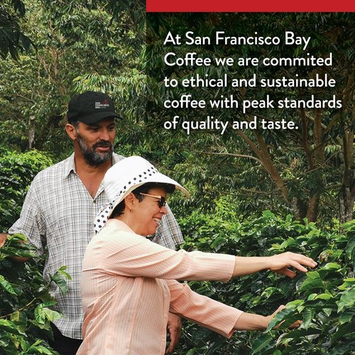 San Francisco Bay Coffee - Decaf Medium-Dark Roast - Decaf Gourmet Blend (80 ct) - Single Serve Coffee Pods, Swiss Water Processed, Commercially Compostable, K Cup Compatible