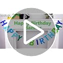 Happy Birthday Banner Pre-Strung Sign - Reusable Blue Green Decor