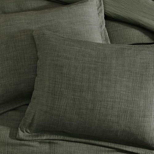 Geniospin California King Comforter Set - 7 Pieces Comforter King Size, Soft Solid Bedding Set for All Season, Textured Bed in a Bag with Sheets, Pillowcases & Shams (Dark Green,104''x96'')