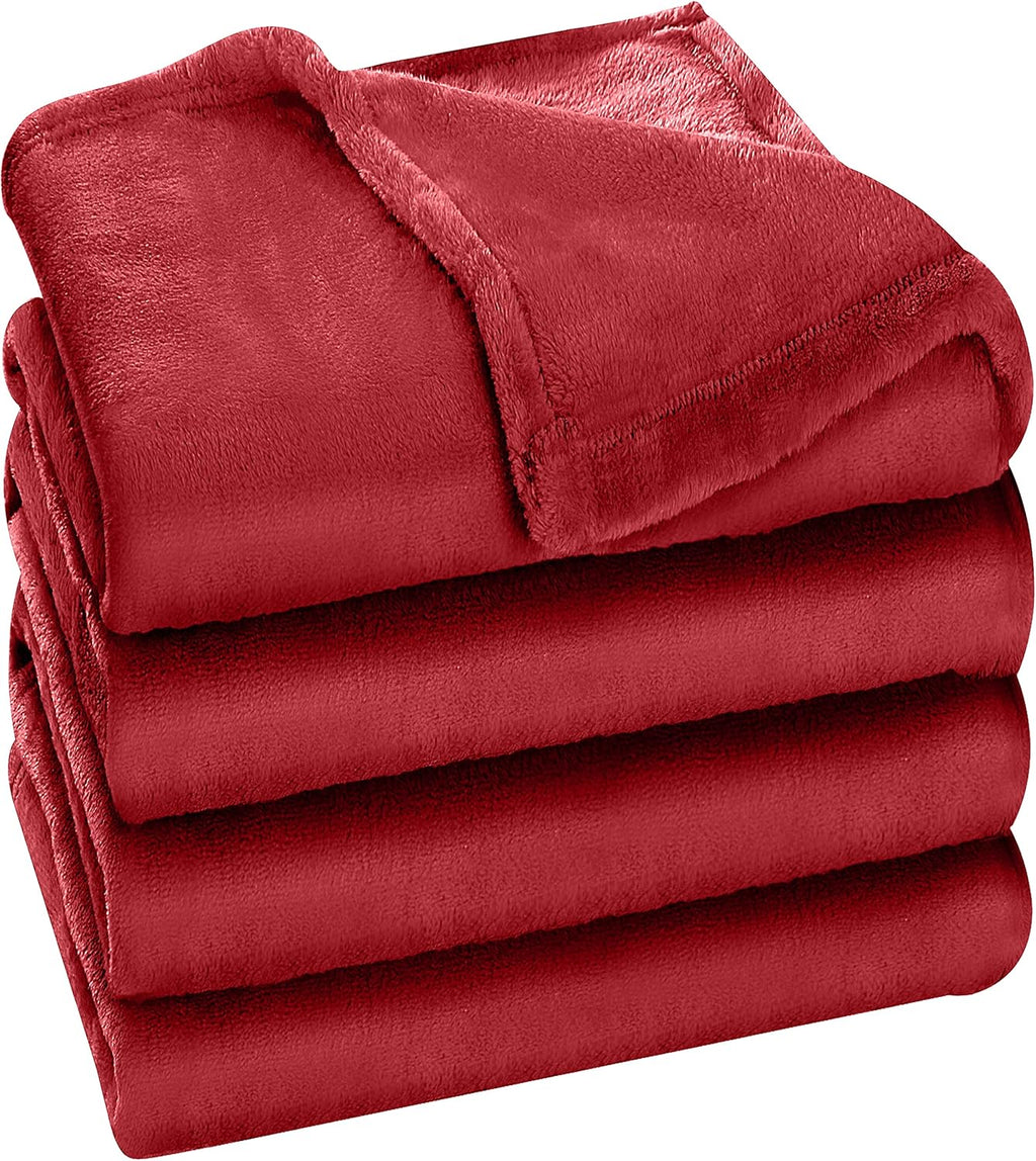 Utopia Bedding Fleece Blanket - Luxury Soft Microfiber Queen Size in Burgundy (90x90 Inch)