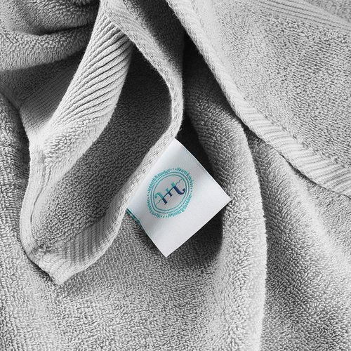 Hearth & Harbor Bath Towels - Luxury 100% Ring Spun Cotton Set of 6 - Ultra Soft & Highly Absorbent | Silver Gray
