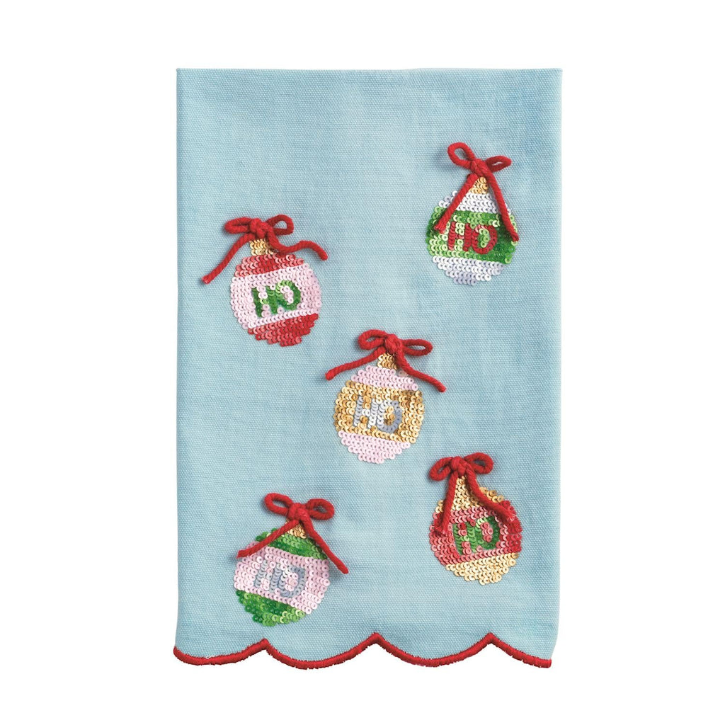 Mud Pie Christmas Ornament Sequin Towel