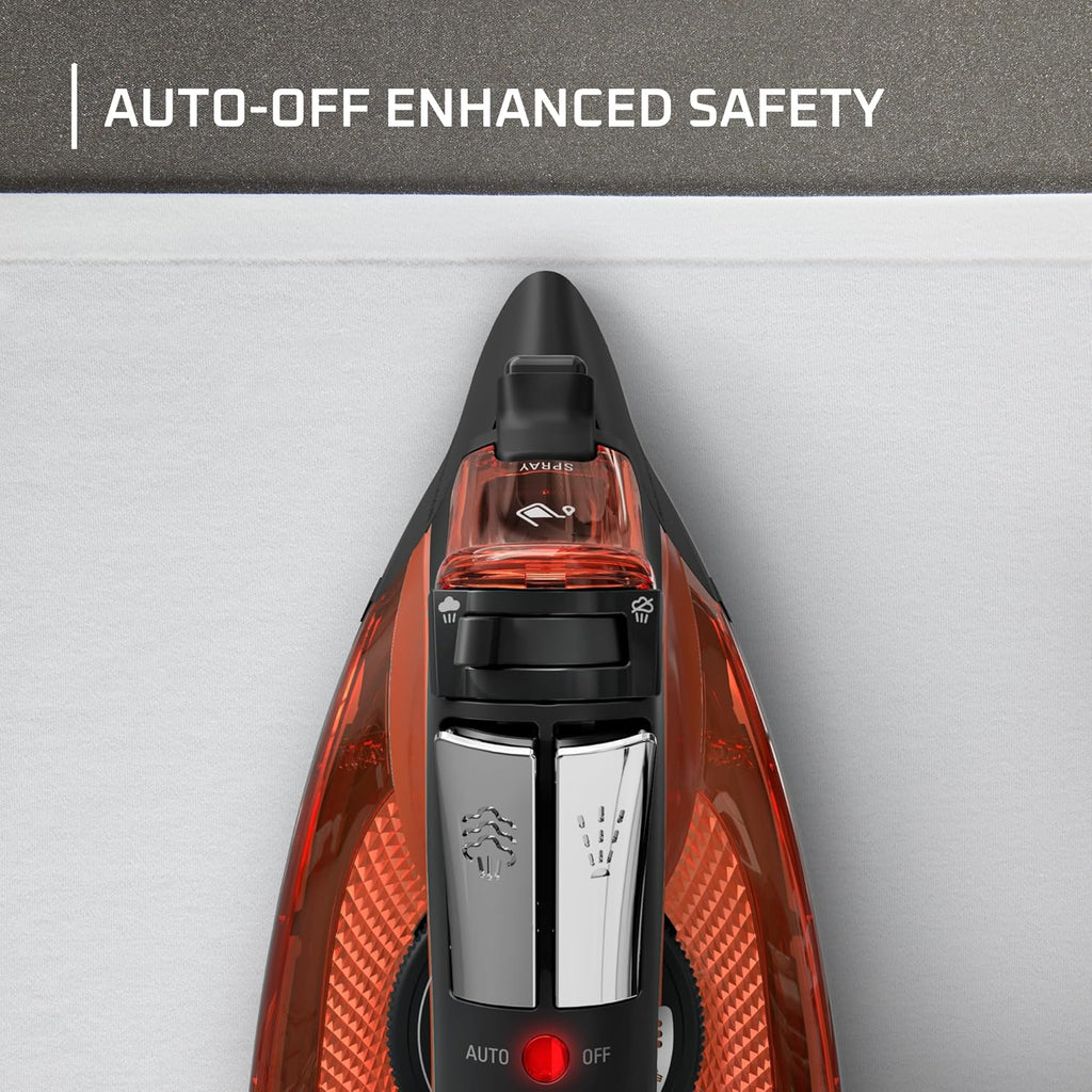 Rowenta Access Steam Iron - Powerful Vertical Steamer with Anti-Drip Protection | Red Finish