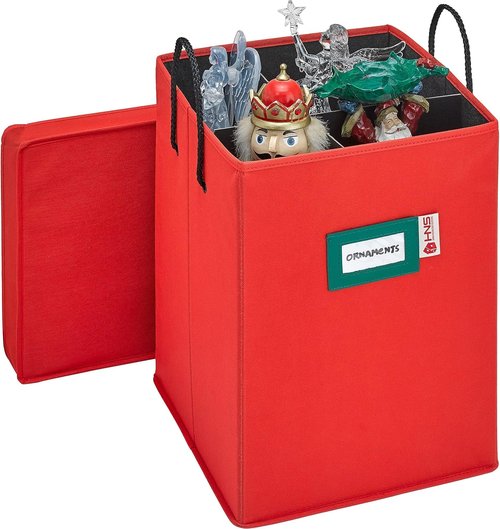 Christmas Nutcracker Storage Box | Collectible Organizer for 9-16" Tall Nutcrackers & Ornaments - Adjustable Dividers