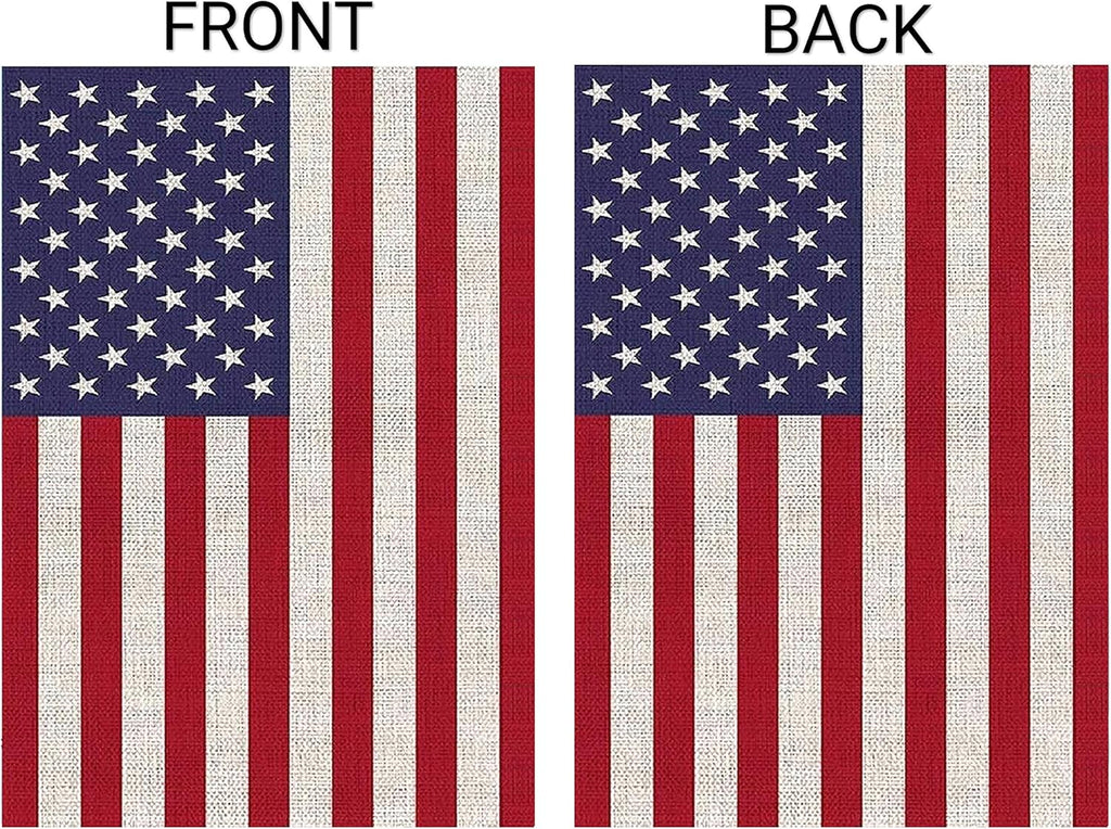 American Garden Flag - USA Independence Day Burlap Decoration | Double-Sided 12.5 x 18 Inch