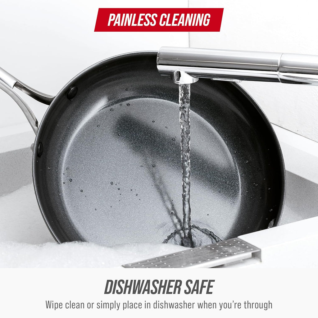 Blue Diamond 8" Nonstick Frying Pan - Ceramic Diamond Infused, PFAS-Free, Dishwasher Safe, Gray