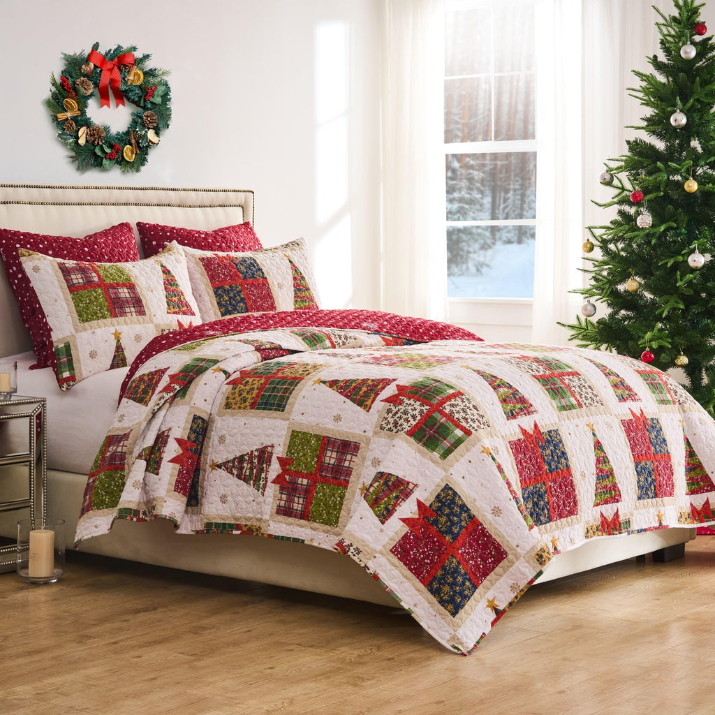Greenland Home Fashions Deck The Halls Novelty Holiday Quilt Set, 2-Piece Twin/XL