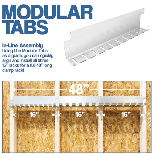 Fulton Woodworking Tools Modular Clamp Rack Assortment with 1 each F-Clamp Rack •1 each Bar/Parallel 1 each PipeClamp Rack Included, Quick to Align •Pre-Drilled 16 inch on Center