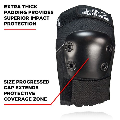 187 KILLER PADS Pro Elbow Pad, Black, X- Small