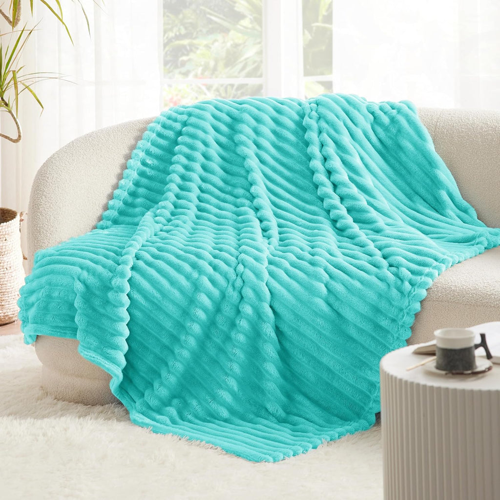 Bedsure GentleSoft Fleece Blanket - Cozy Blue Fog Throw for Couch, Perfect 50x60 Inches Size