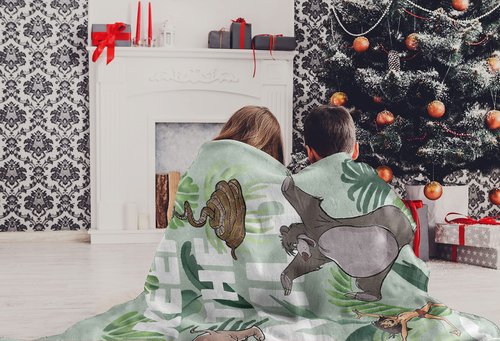 NORTHWEST Jungle Book Micro Raschel Throw Blanket, 46" x 60", Wild in You