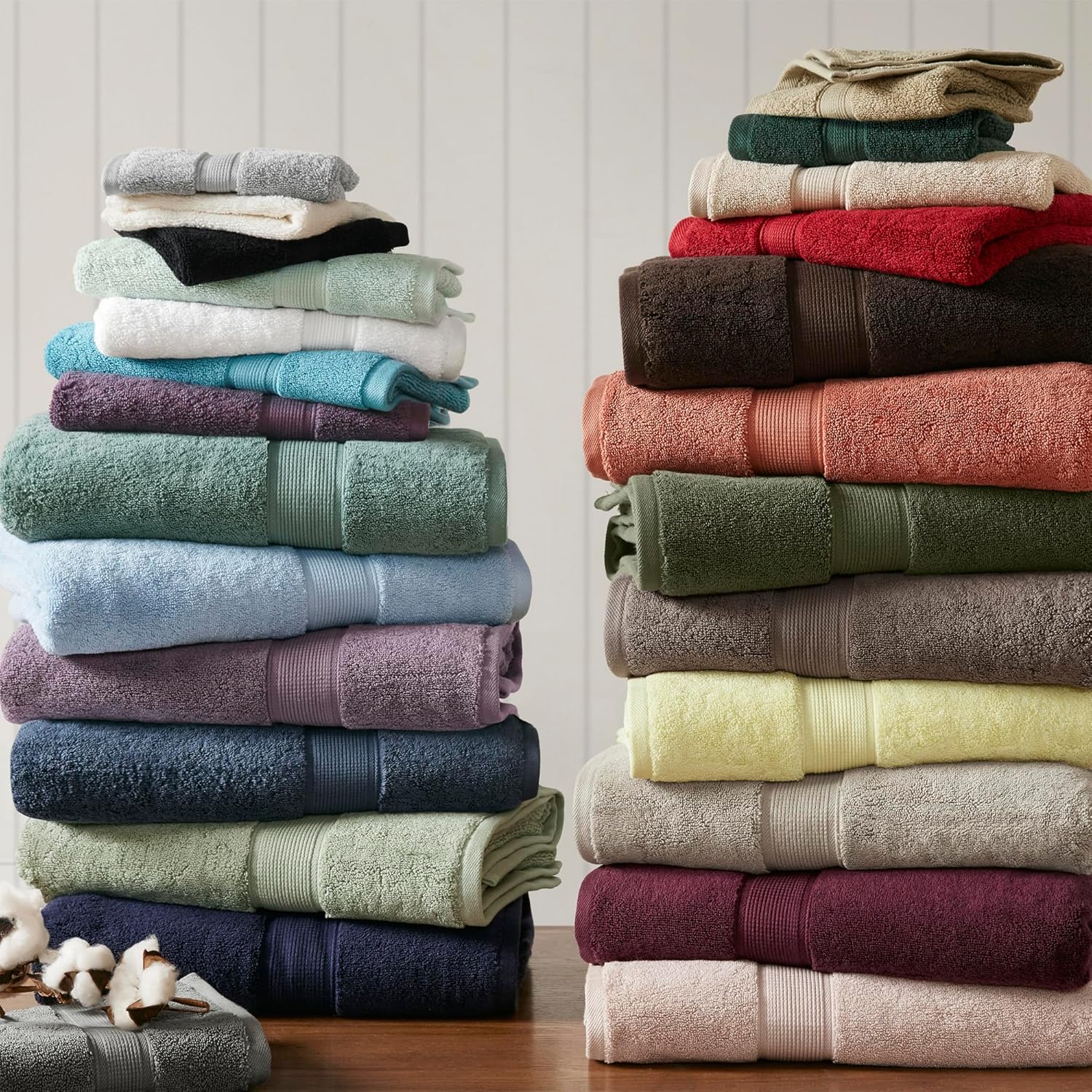 Madison Park 800GSM Cotton Bath Towel Set - Luxurious Absorbent Towels | 8-Piece White Spa Quality Set