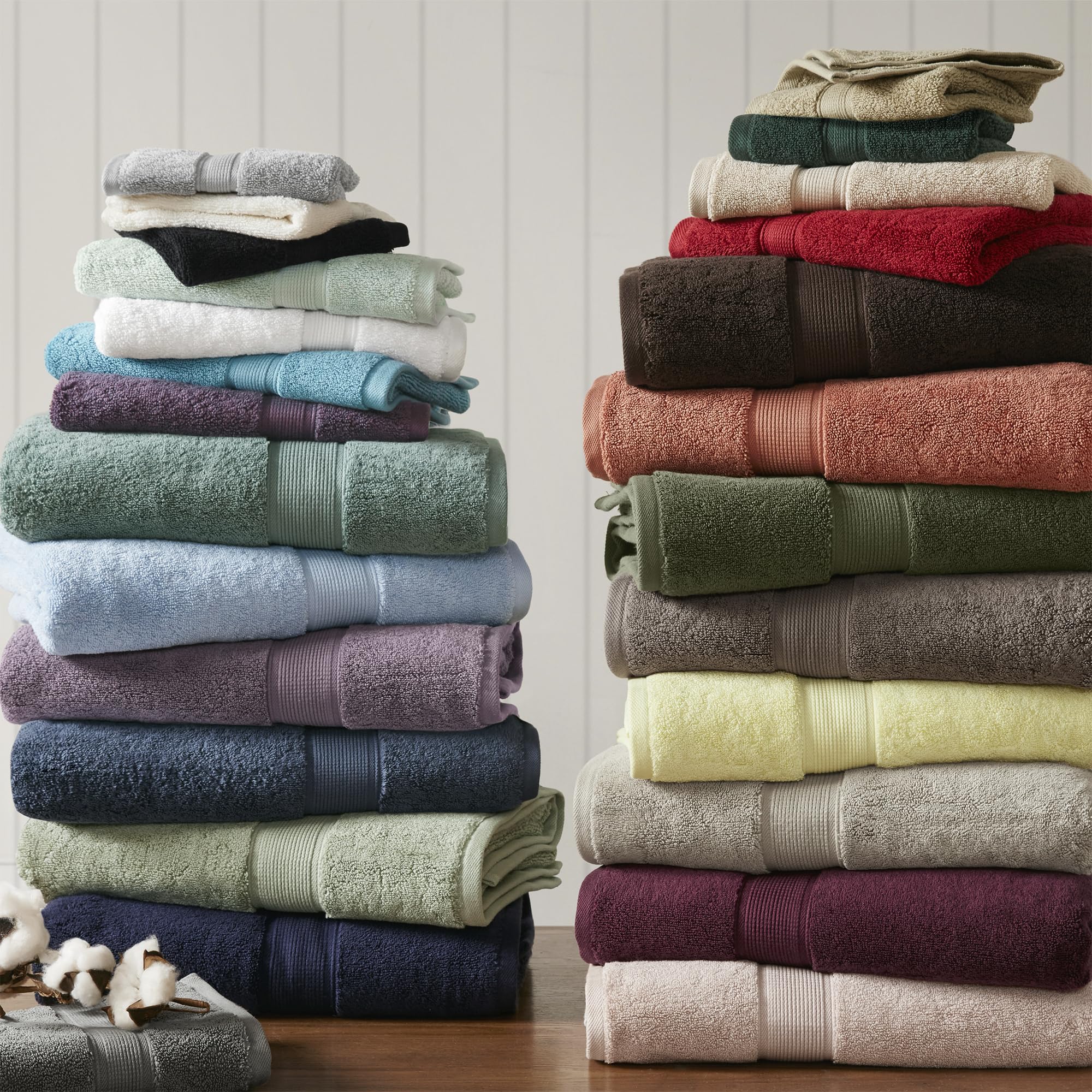 Madison Park 800GSM Bathroom Towel Set of 8 100% Cotton Bath Towel Set for Bathroom Luxurious Highly Absorbent 2 Bath Towels 2 Hand Towels 4 Washcloths Quick Dry Spa Quality Light Blue