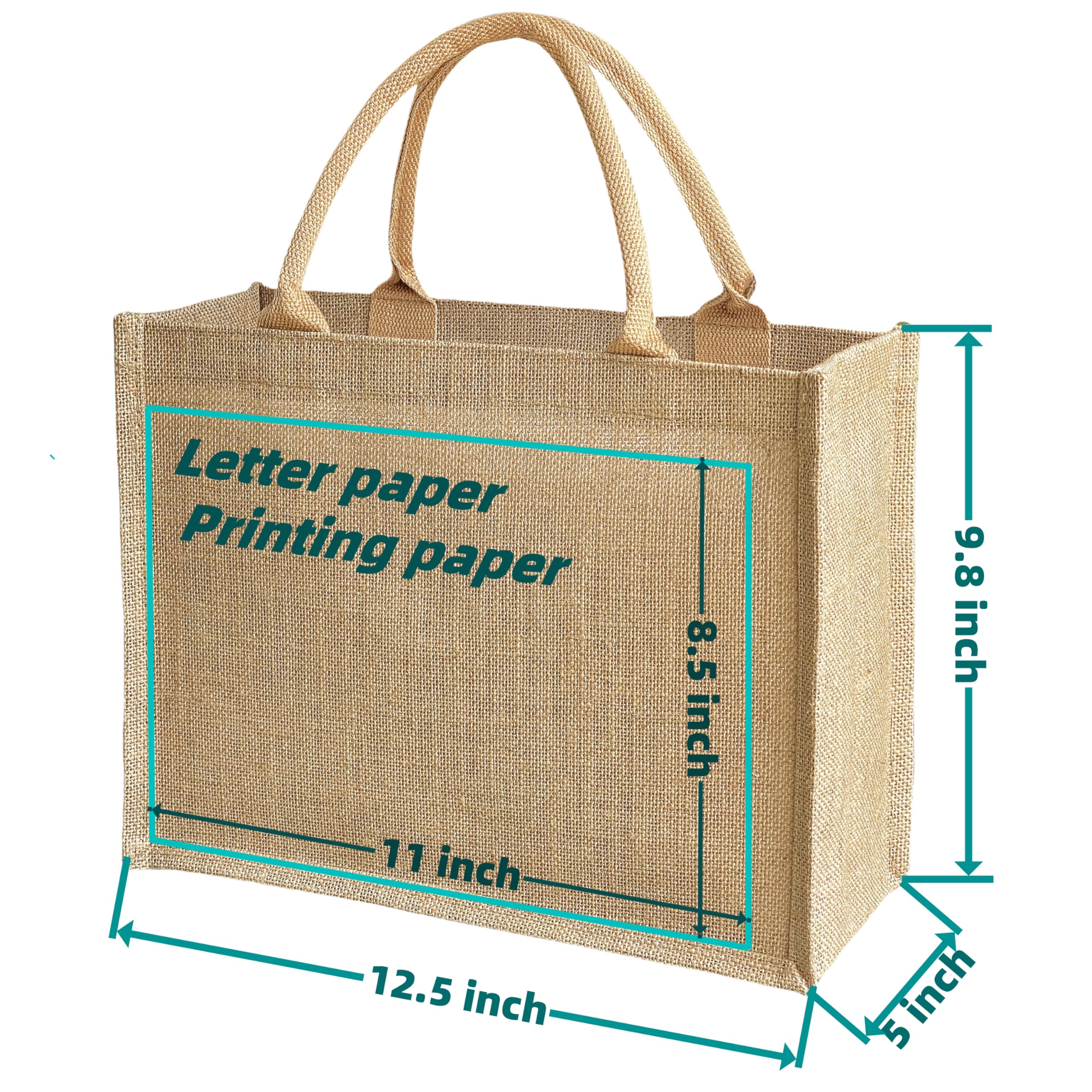 GOQAGA 20 PCS burlap tote bags jute bridesmaid gift burlap gift bags with handles leisure travel vacation 12.5×5×9.8 inch M