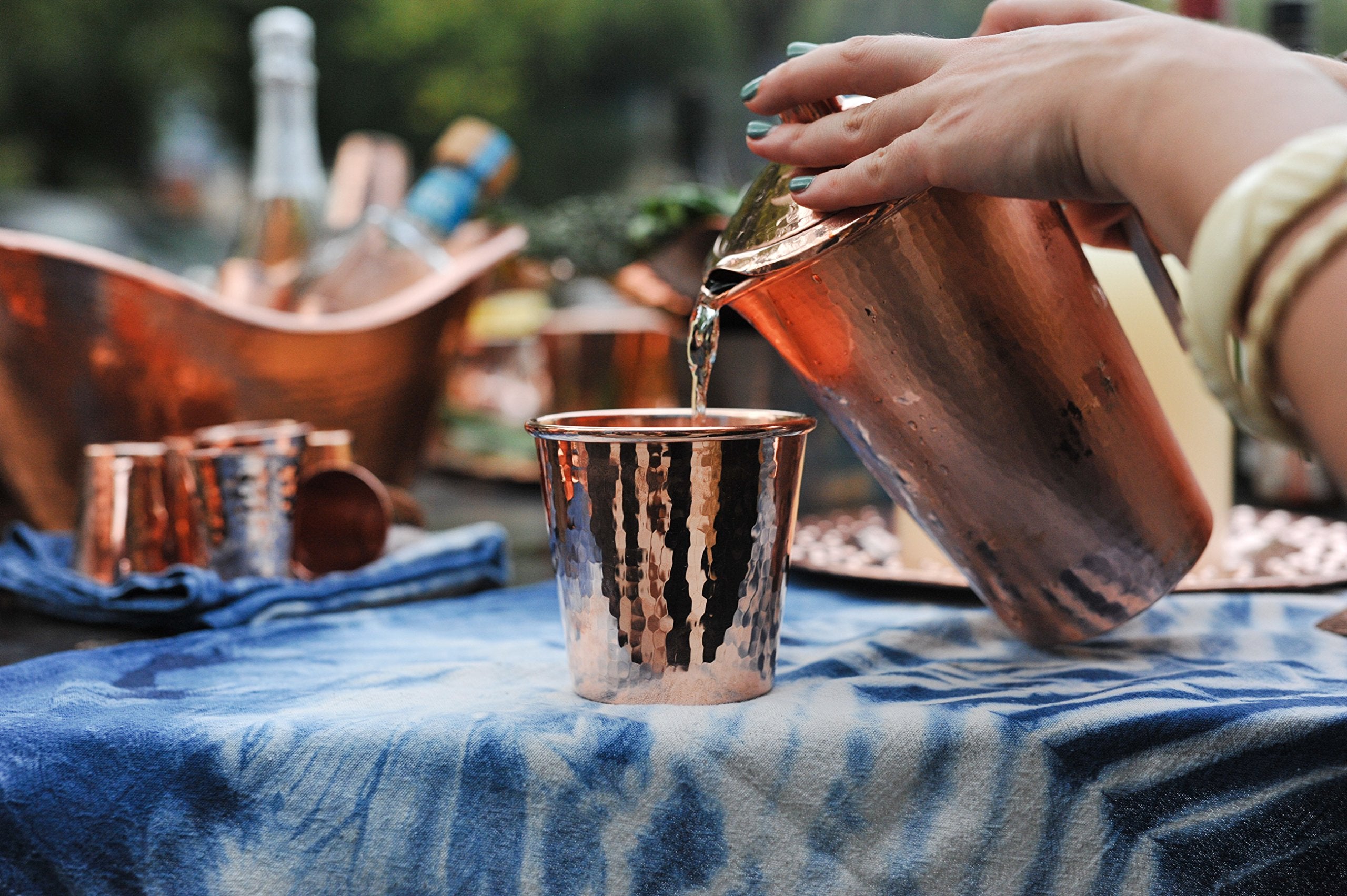Sertodo Copper Apa Cup | Set of 2, 12 fl oz | Handcrafted, Durable, Artisan Quality Drinkware | Ayurvedic Beverage Serving | Elegant Kitchen & Barware