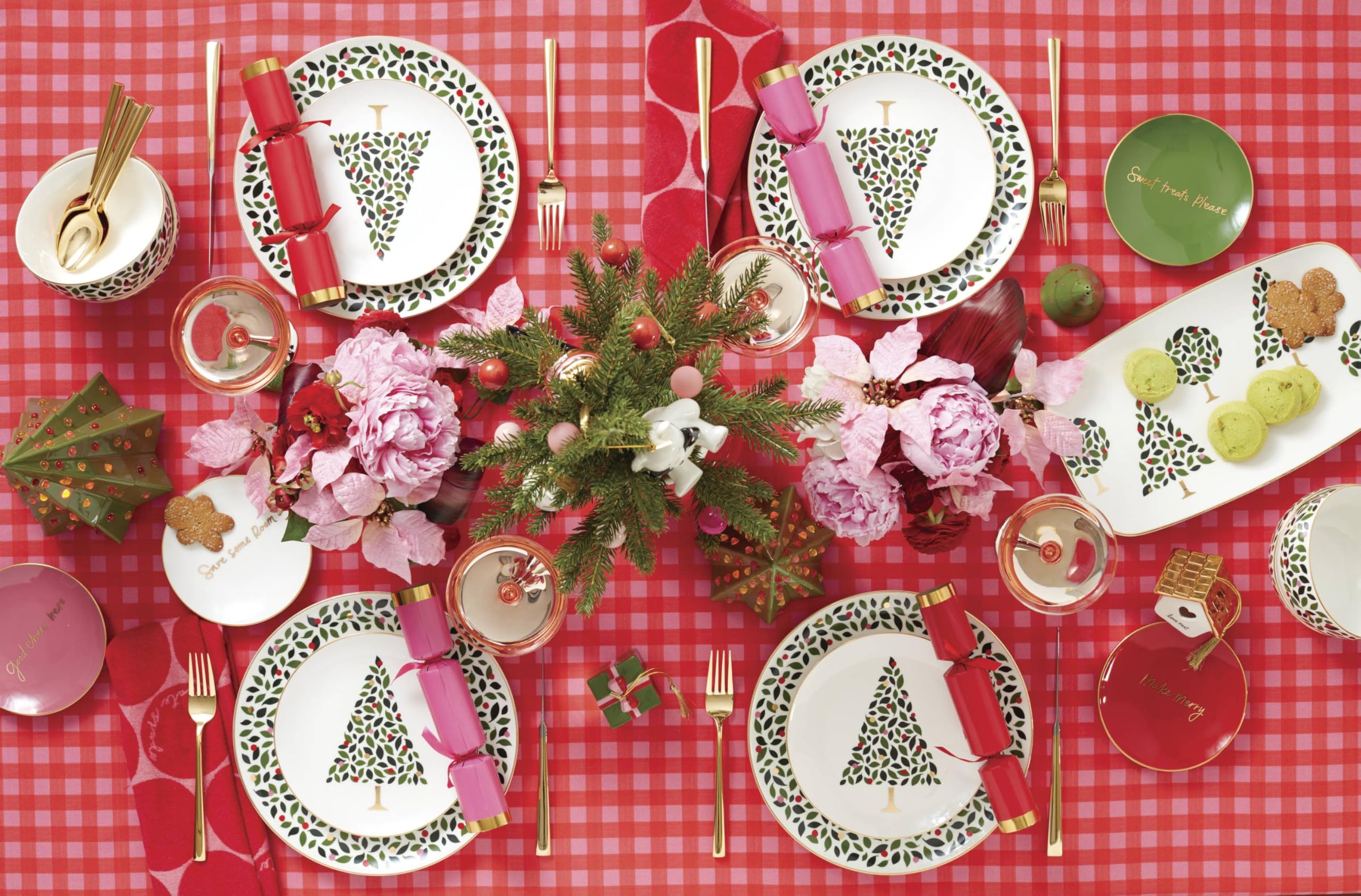 kate spade new york Evergreen Hors D'oeuvres Tray, 1 Count, White, Christmas & Holiday Hosting