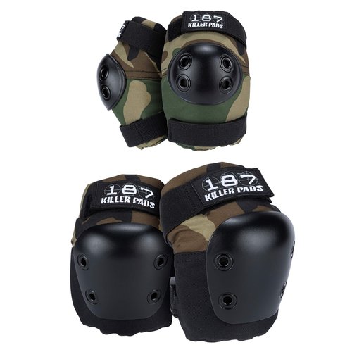 187 Killer Pads Knee Pads, Elbow Pads Combo Pack, Camo, Large/X-Large