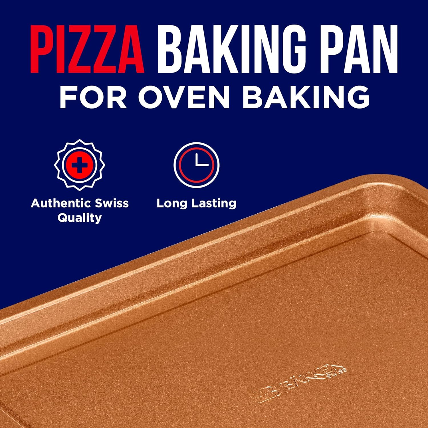 Bakken Swiss 2-In-1 Air Fryer Tray - Nonstick Copper Crisper Basket, Extra-Large 9.5"x13", Dishwasher Safe