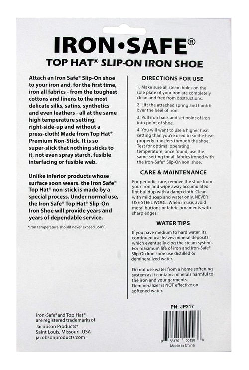 Jacobson Products Iron Safe Slip-On Ironing Shoe - Prevents Scorching, Sticking & Shine