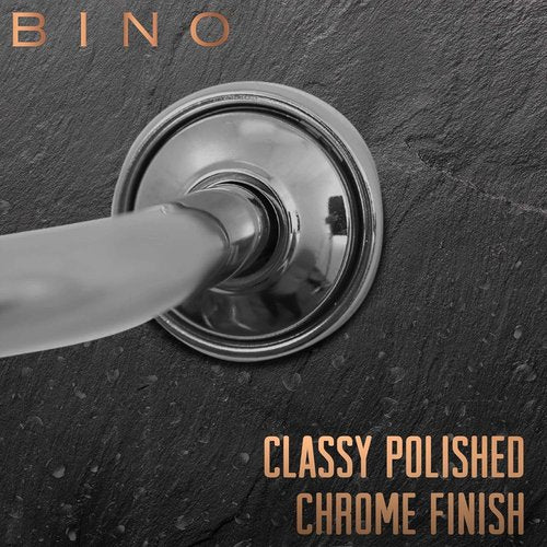 BINO Expandable Curved Shower Curtain Rod - Polished Chrome, 48" to 72" Adjustable | Easy Install, Rust-Resistant