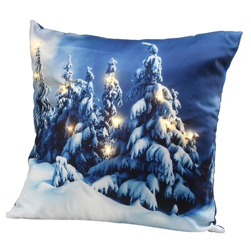National Tree Company Winter Pillow, 17 in, Blue