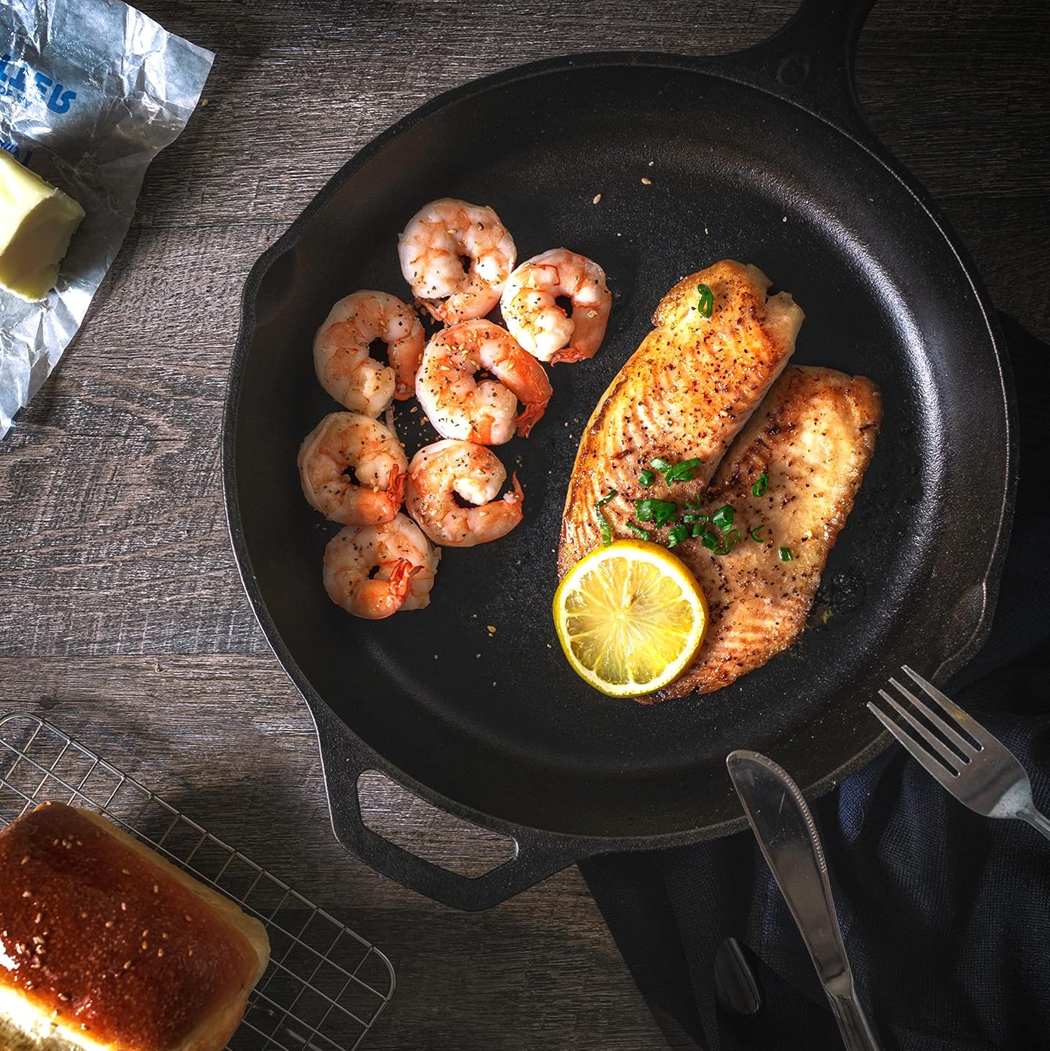 Utopia Kitchen 12-Inch Cast Iron Frying Pan - Pre-Seasoned Skillet with Lid for Indoor & Outdoor Cooking